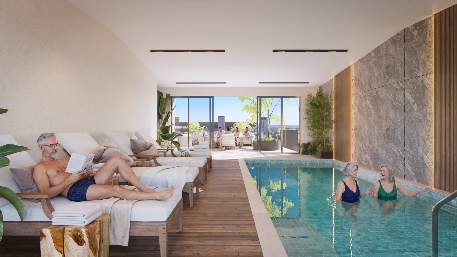 Piscina climatizada y techada — Silver Living Villa Morra